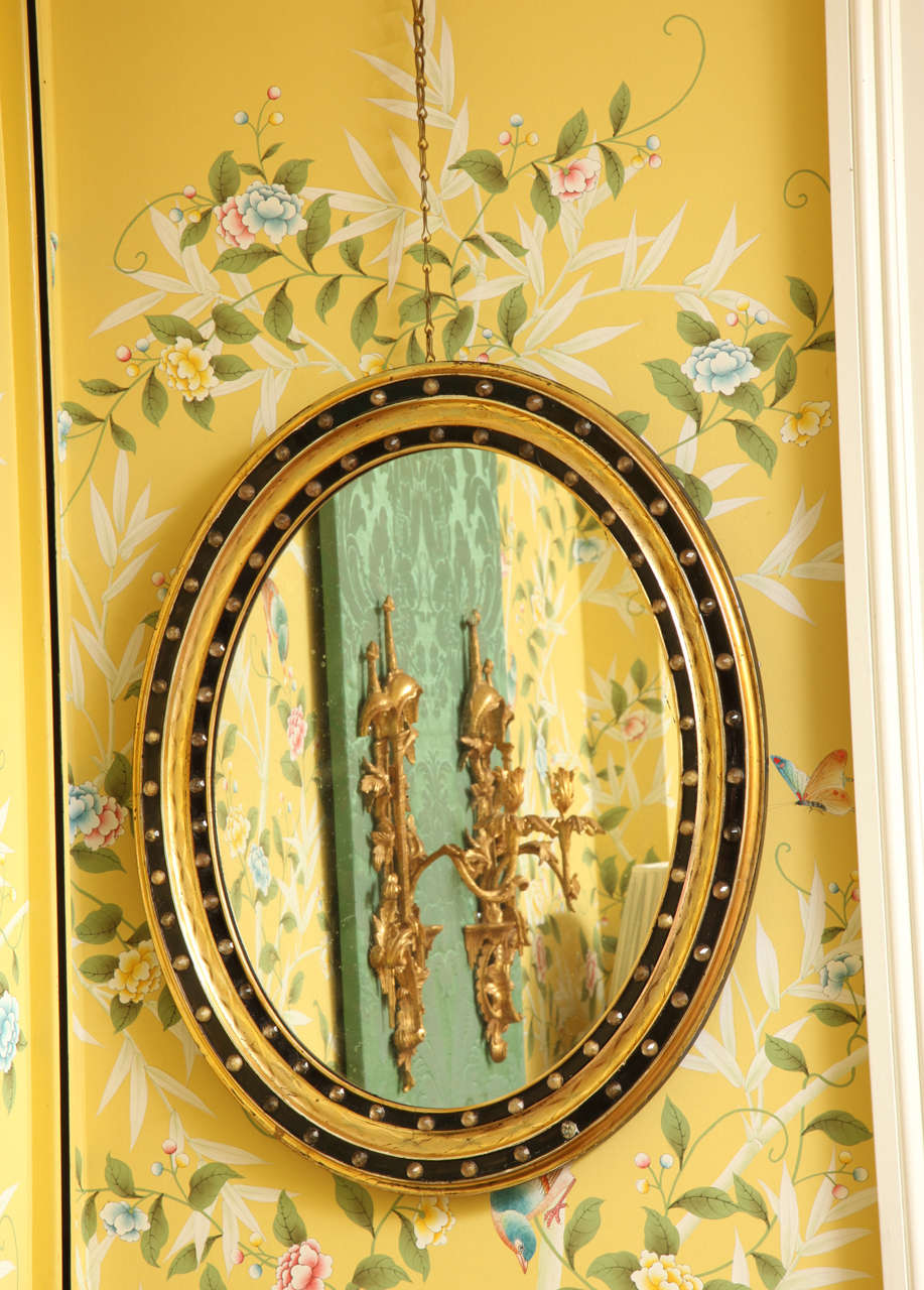 Fine Pair of Antique Irish Oval Mirrors, Irish c. 1840 at 1stDibs