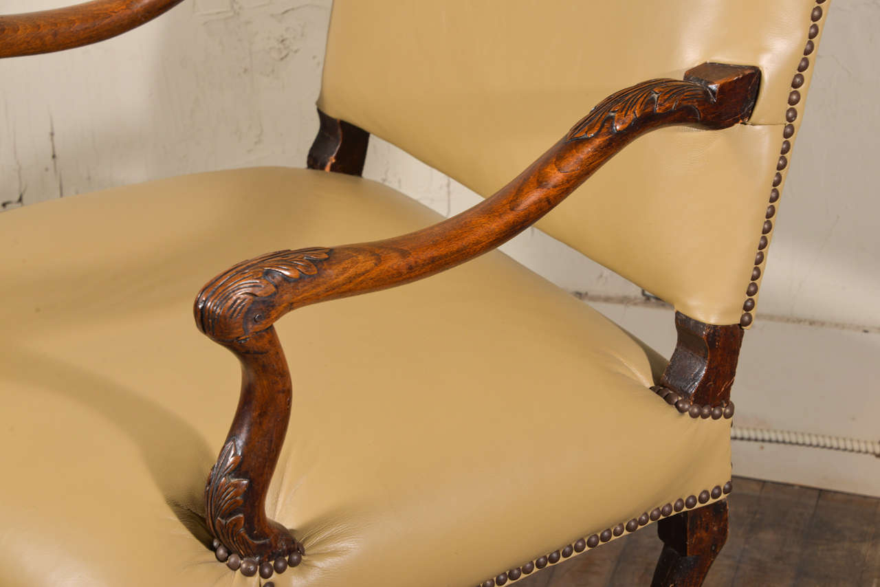 French 18 c. Walnut Fauteuil