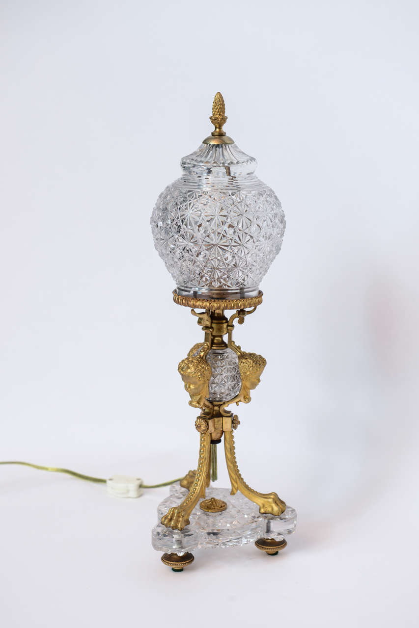 A Very Rare Pair Of Baccarat Mantel Top Globe Lights