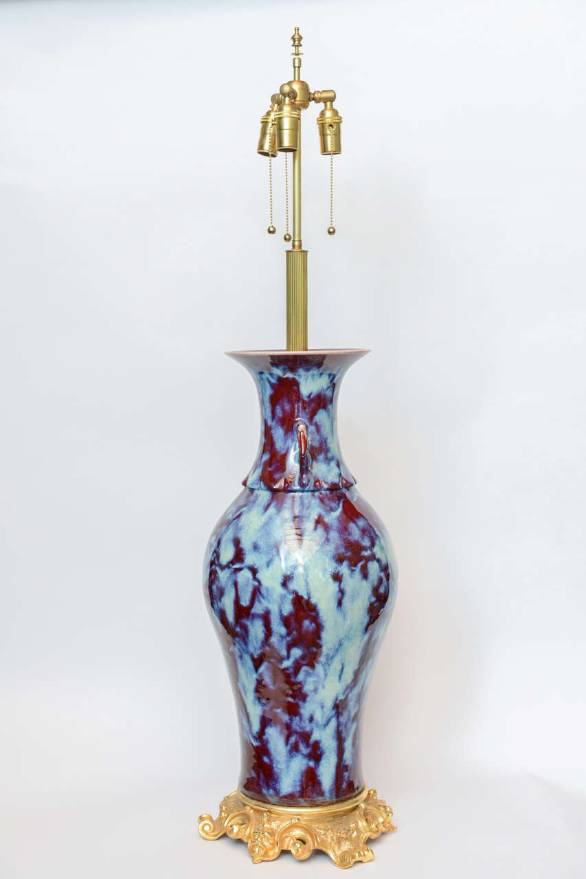 Massive Pair of Chinese Porcelain Lamps For Sale 5
