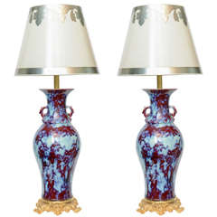 Massive Pair of Chinese Porcelain Lamps
