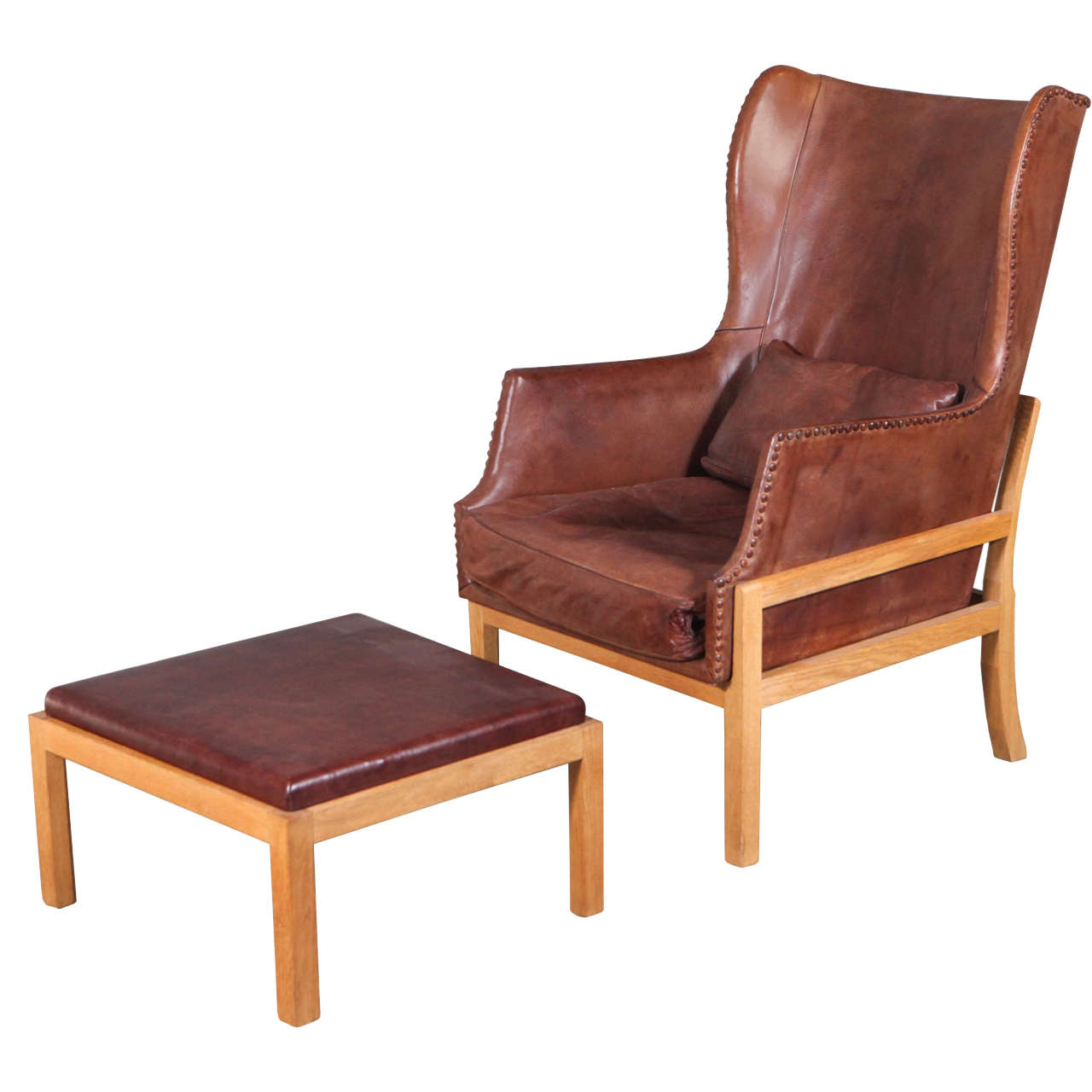 Mogens Koch Wingback Chair and Stool