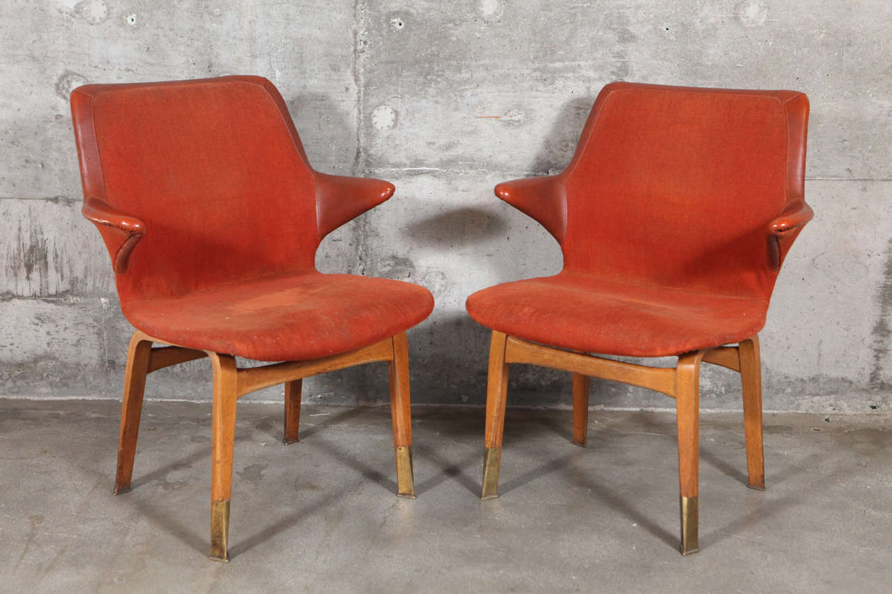 Pair of Ilmari Tapiovaara 'Lulu' chairs.