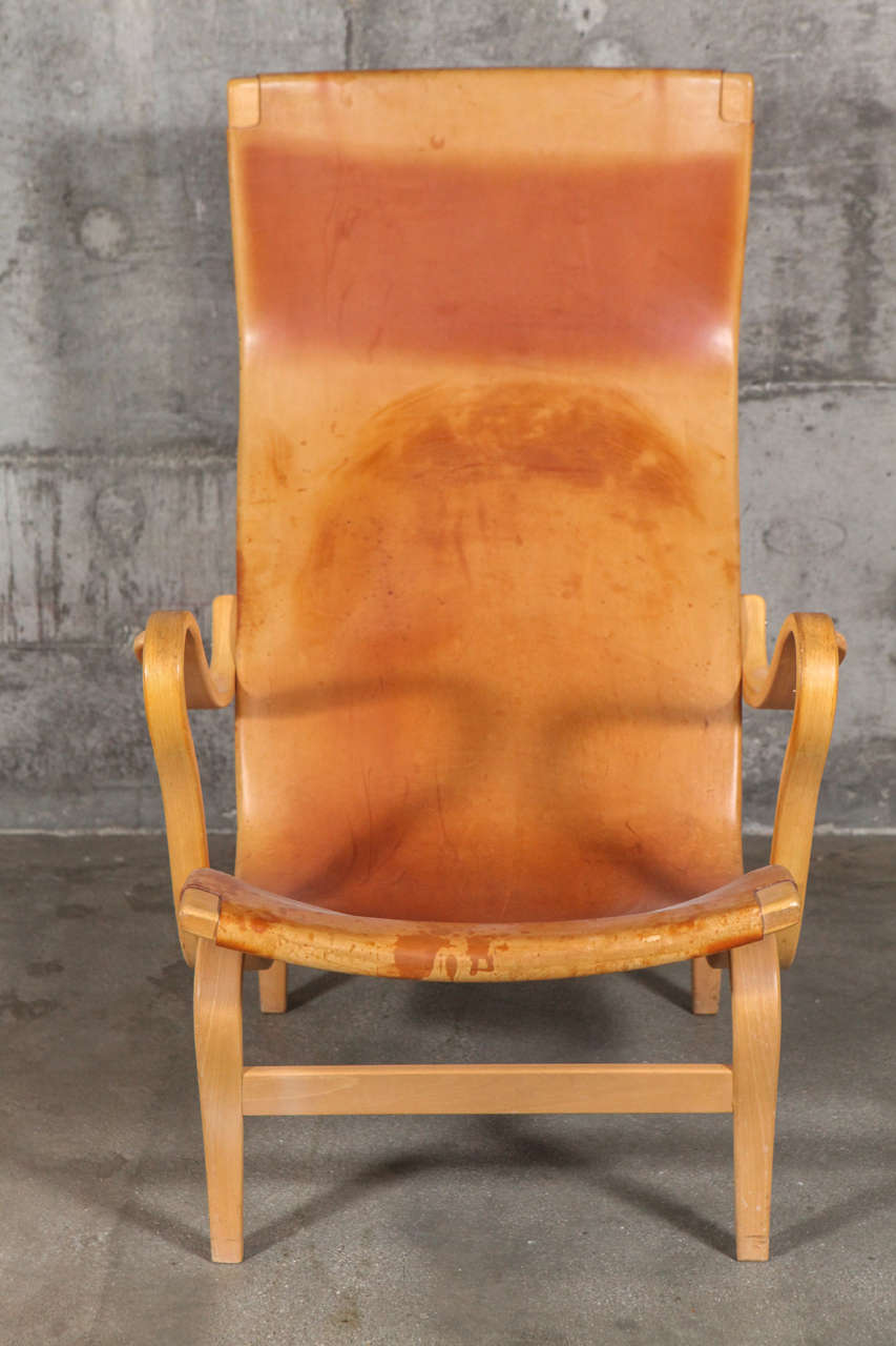 Leather Bruno Mathsson Chair & Footstool
