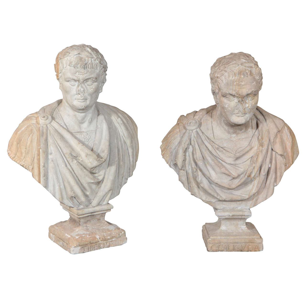 Busts of Caligula & Tiberius For Sale