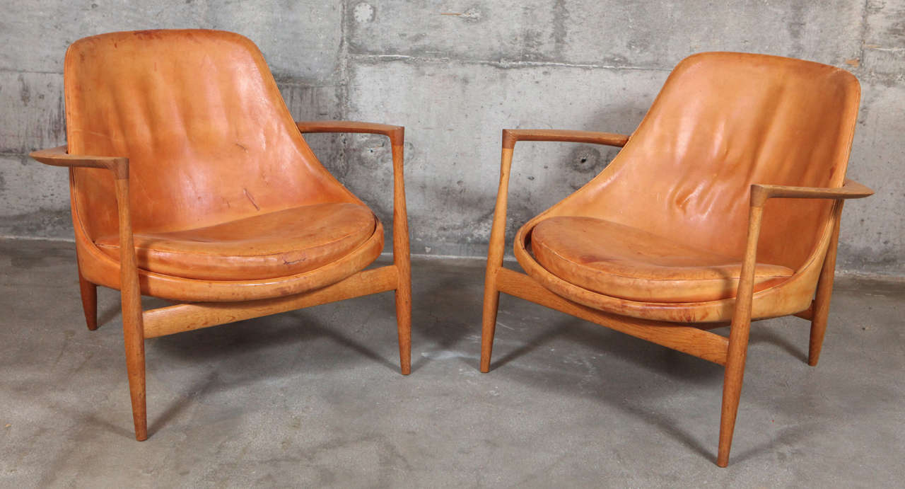 Ib Kofod-Larsen set of three Elizabeth lounge chairs.