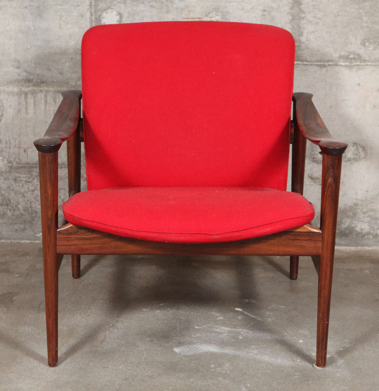 Fredrik A. Kayser rosewood easy chair, model 711, produced by Vatne Møbler, Norway.