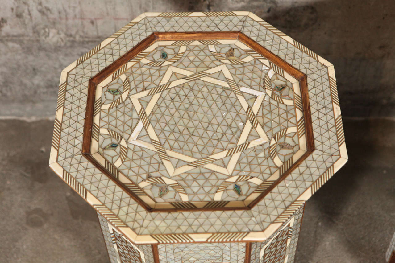 Syrian Pair of Mother of Pearl Stands