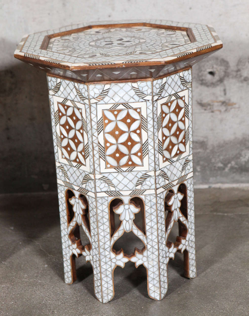 Pair of Mother of Pearl Stands 1