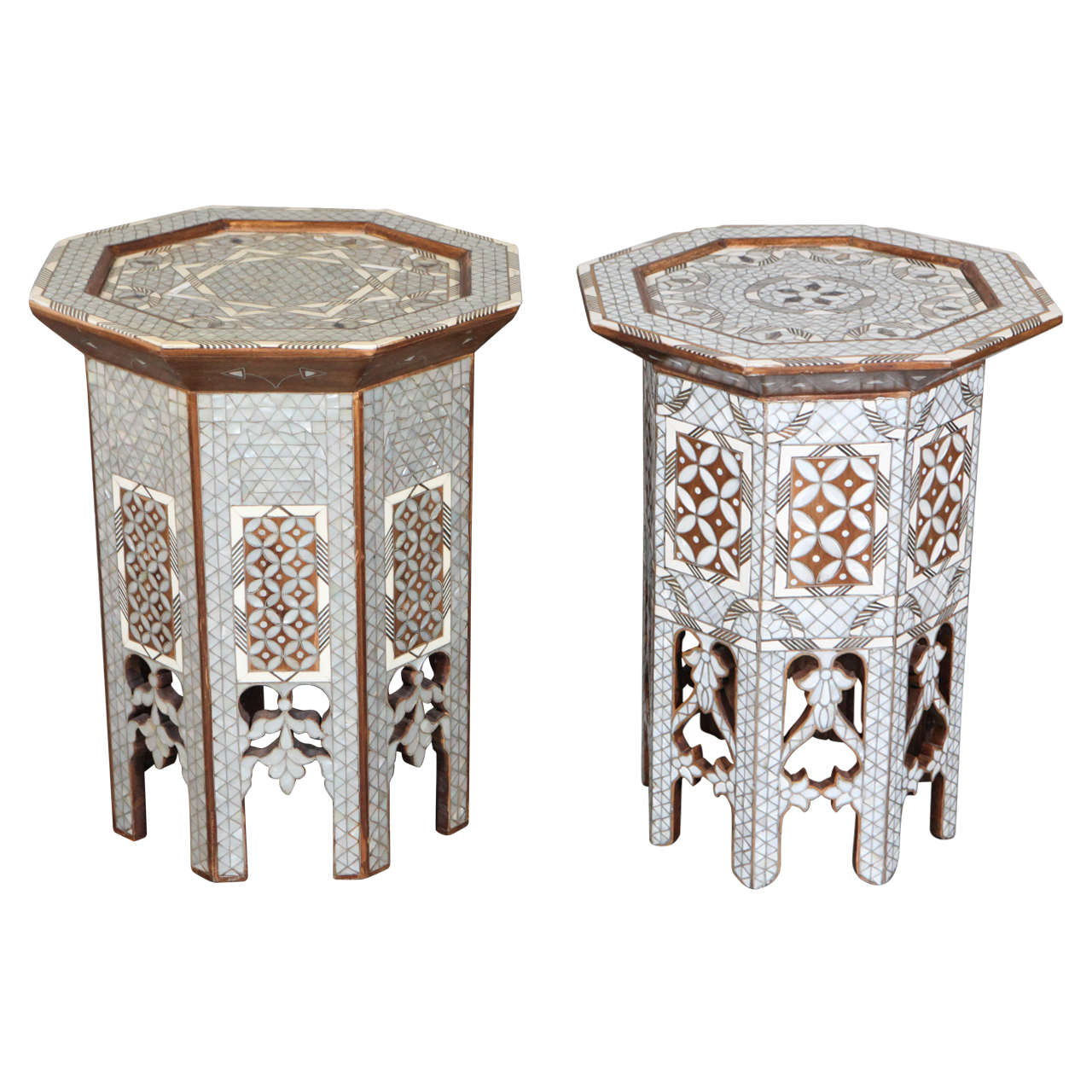 Pair of Mother of Pearl Stands