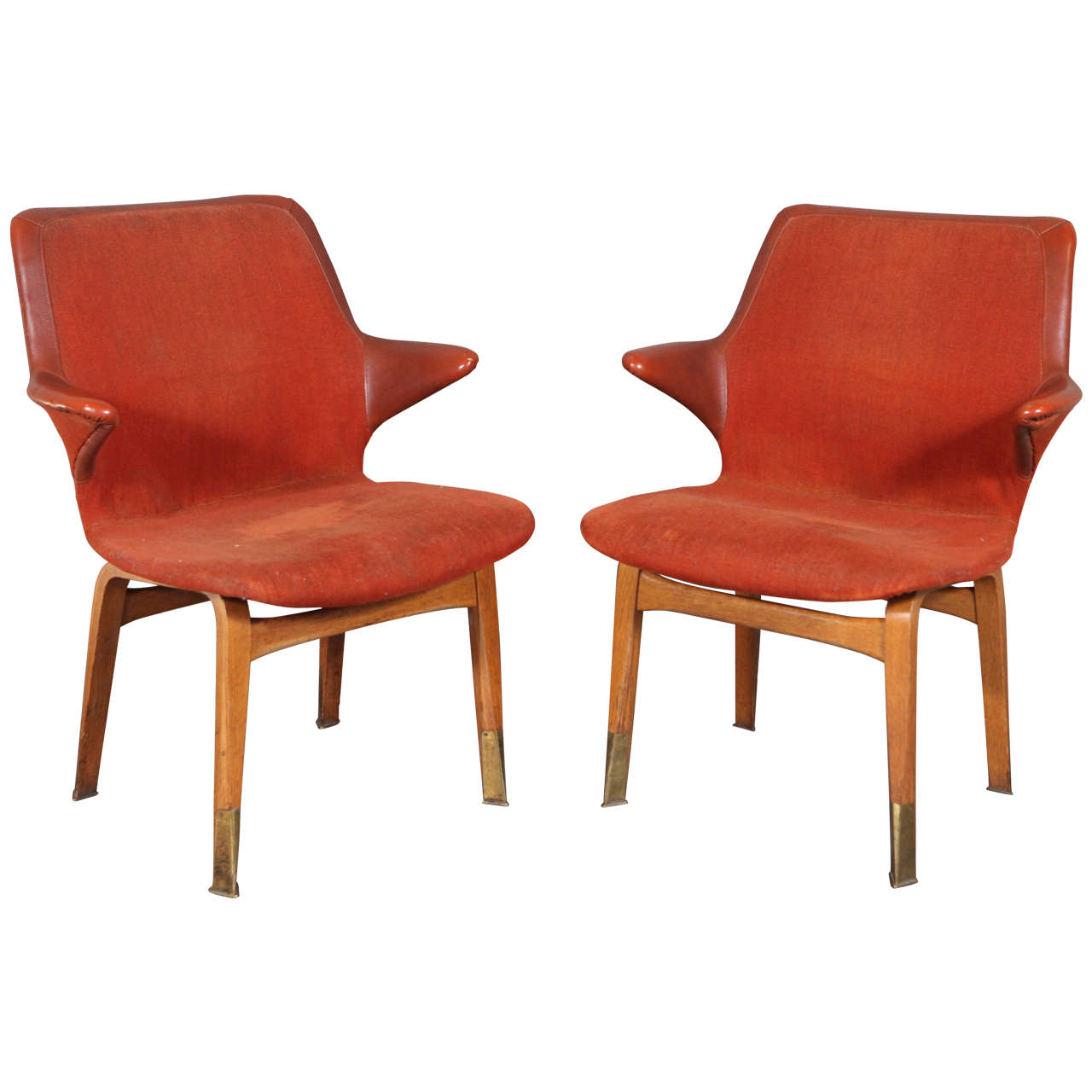 Pair of Early Domus Armchairs by Ilmari Tapiovaara For Sale at 1stDibs