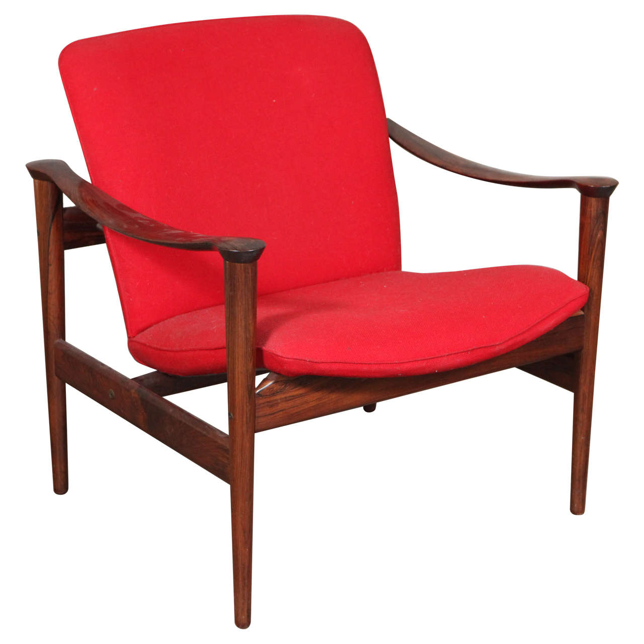 Fredrik A. Kayser Rosewood Easy Chair, Model 711 For Sale at 1stDibs