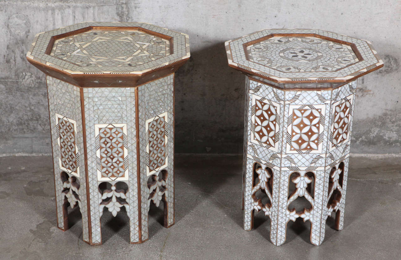 Pair of Mother of Pearl Stands at 1stDibs