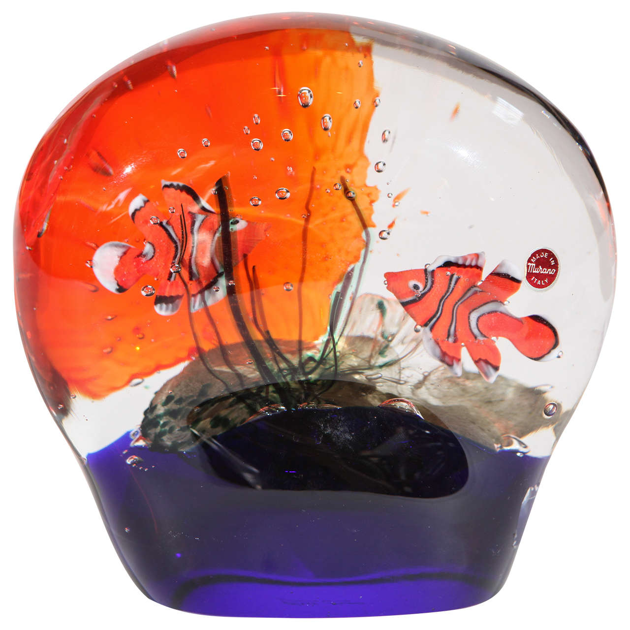 Large Murano Aquarium Paperweight For Sale