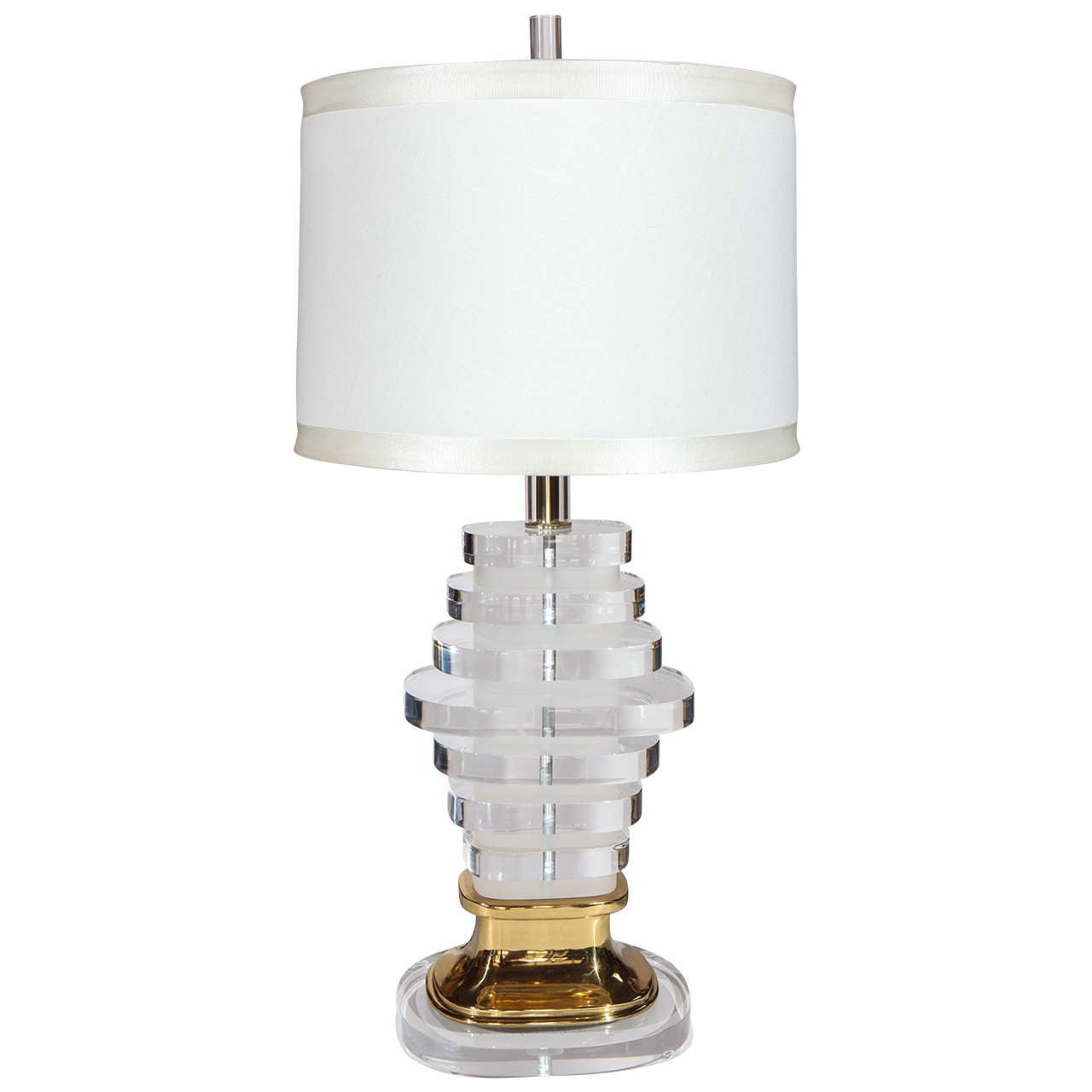 Lucite and Brass Lamp