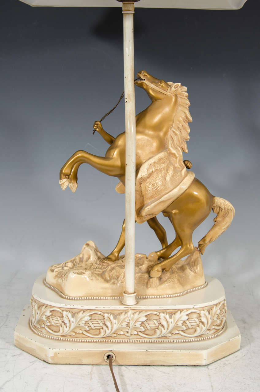 1940s Figural Horse and Rider Table Lamp 1