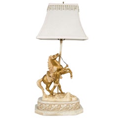 1940s Figural Horse and Rider Table Lamp