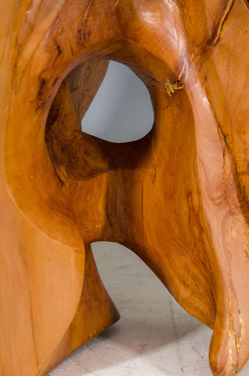 Midcentury Carved Wood Abstract Sculpture by Edmund Spiro In Good Condition In Astoria, NY