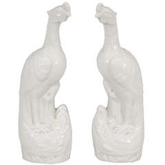 Vintage Blanc de Chine Decorative and Sculptural Pheasant or Phoenix Birds