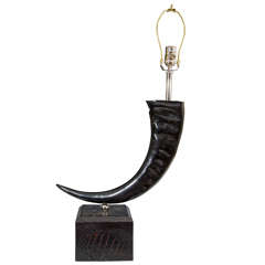 Contemporary Buffalo Horn Table Lamp
