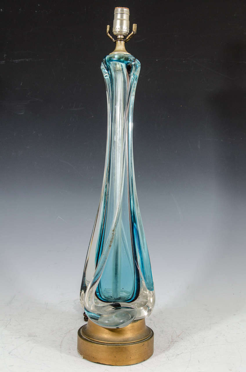 Clear Murano Glass Table Lamps At 1stdibs, Tall Blue Glass Table Lamps