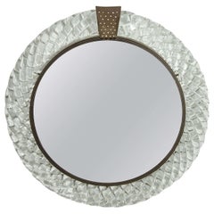 Modern Italian Murano Art Glass and Bronze Wall Vanity Mirror