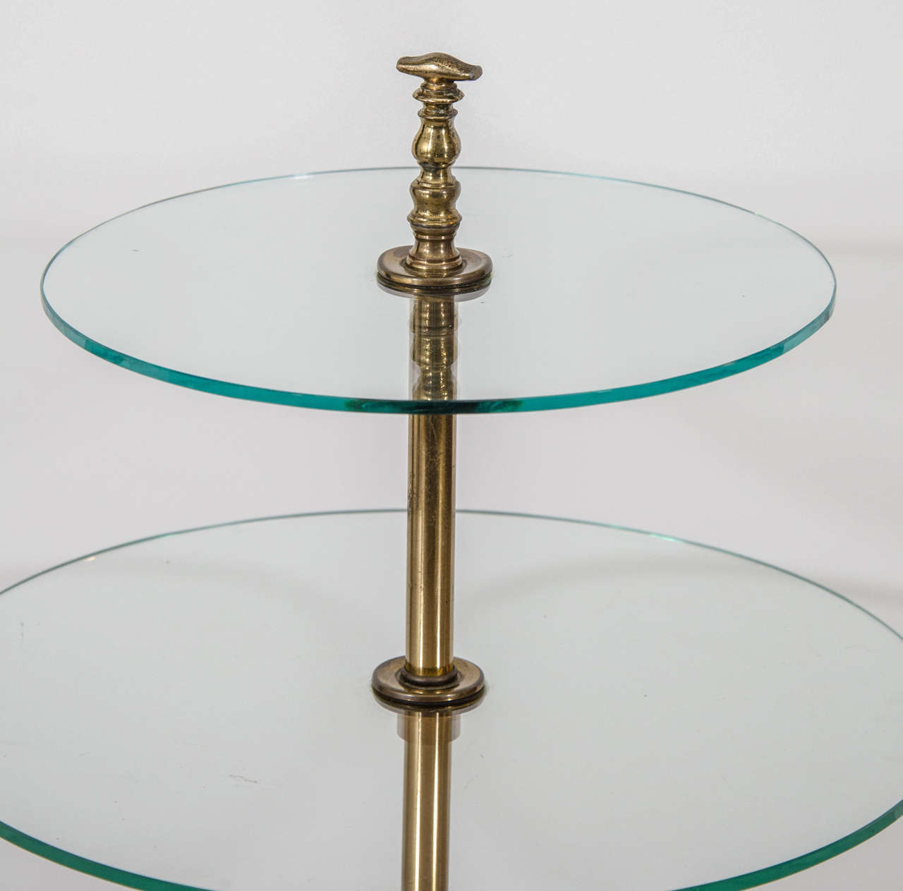 Vintage Modern Brass and Glass Side Table after Gio Ponti, Italy In Good Condition In New York, NY