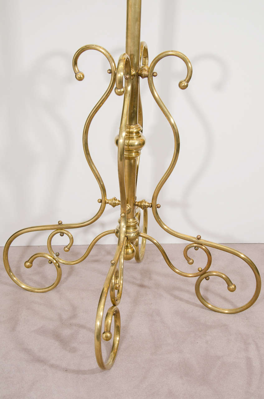Victorian Ornate Solid Brass Coat Rack In Good Condition In New York, NY