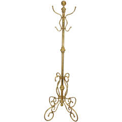 Victorian Ornate Solid Brass Coat Rack