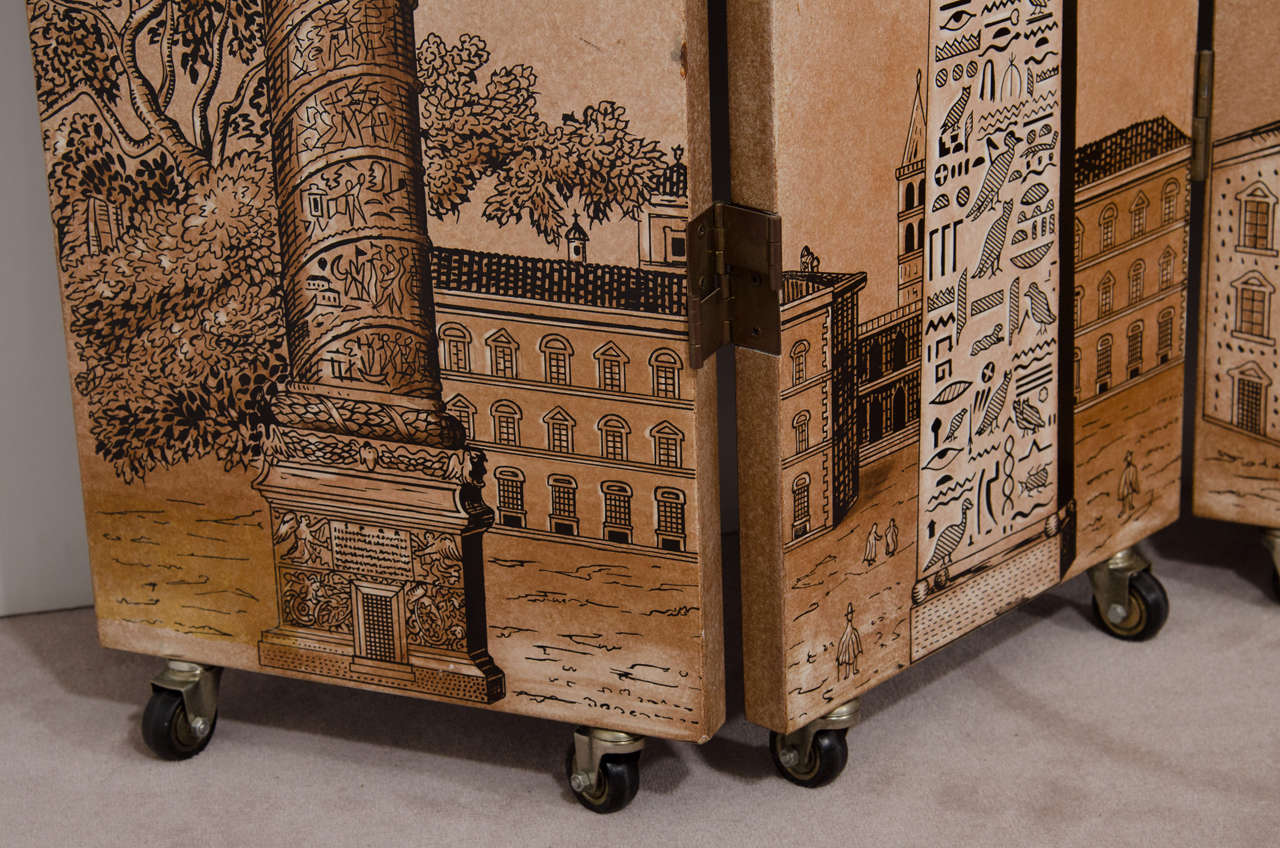 20th Century Four-Panel Screen by Fornasetti 2