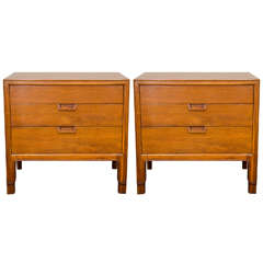 Vintage Midcentury Pair of Janus Collection Nightstands for Mt. Airy Furniture