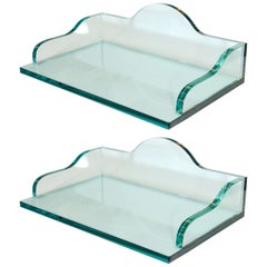 Pair of Solid Glass Trays or Shelves