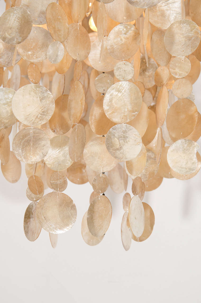 20th Century Capiz Shell Chandelier In Good Condition In New York, NY