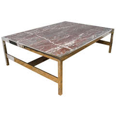 Solid Marble Coffee and Cocktail Table on Chrome Base 10