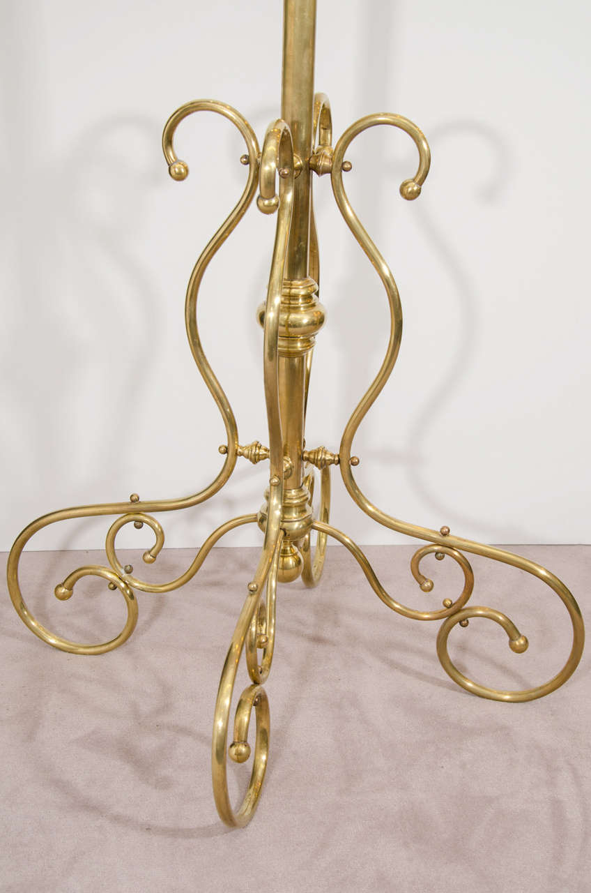 Victorian Ornate Solid Brass Coat Rack at 1stdibs