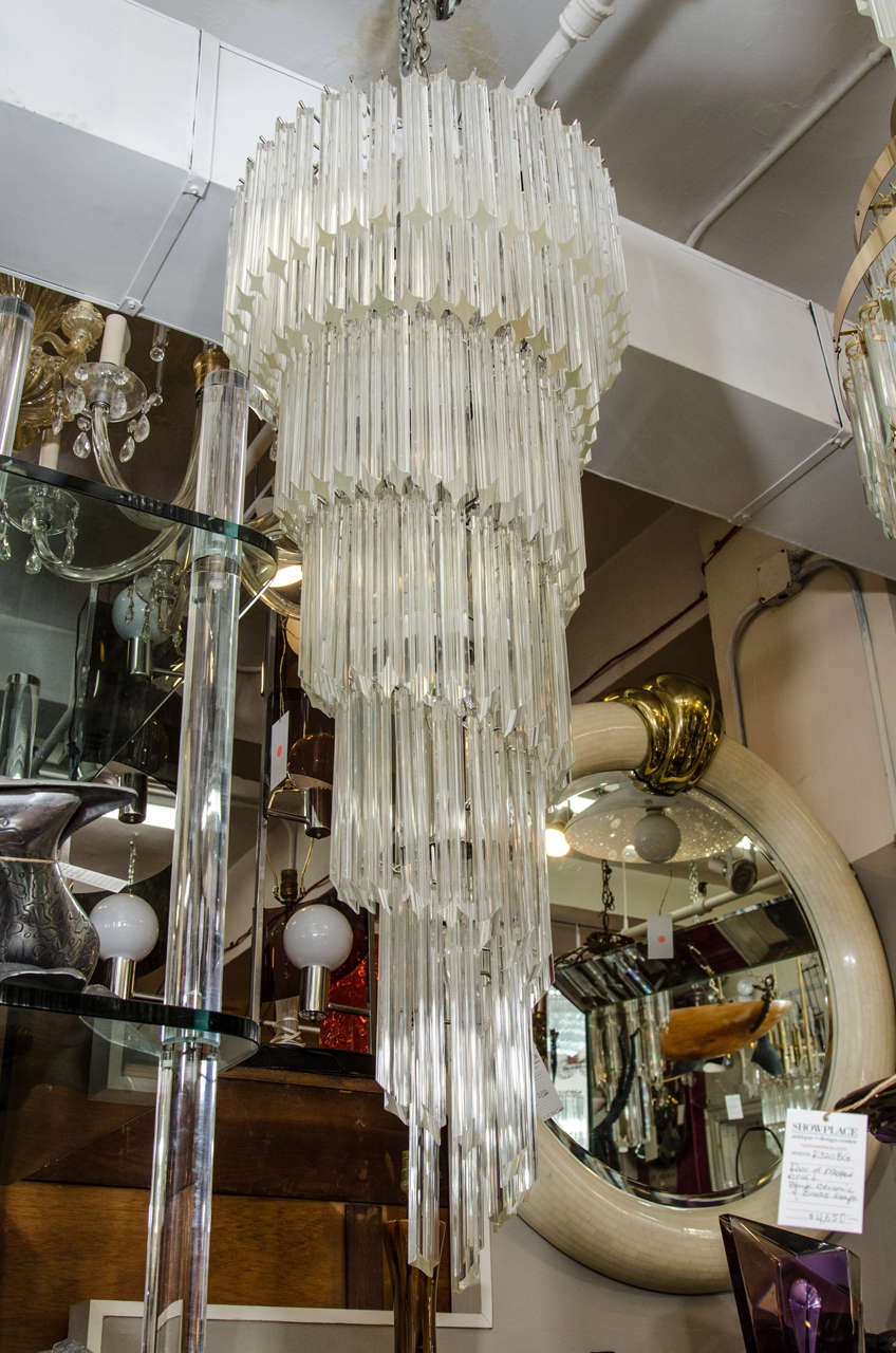 Midcentury Large Venini Glass Rod Spiral Chandelier at 1stDibs spiral
