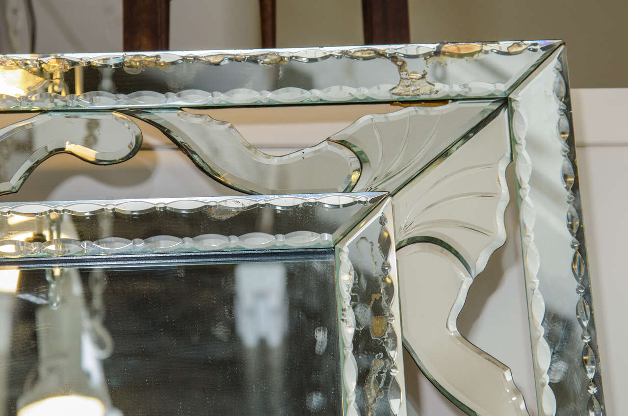 Midcentury Large Decorative Wall Mirror at 1stDibs large