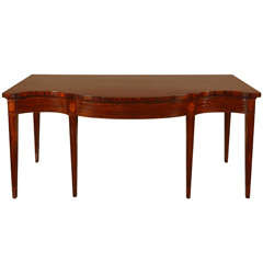 Large English Hepplewhite Serving Table with Oval Inlay Top