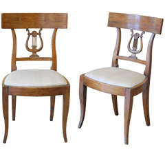 Antique A Pair of Early 19th Century Italian Side Chairs
