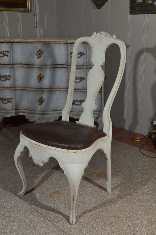 Eight Scandinavian Rococo Dining Chairs In Good Condition In Houston, TX
