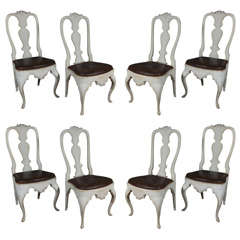 Eight Scandinavian Rococo Dining Chairs