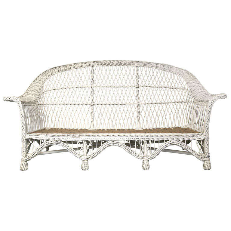 Antique Bar Harbor Wicker Sofa at 1stDibs antique wicker sofa