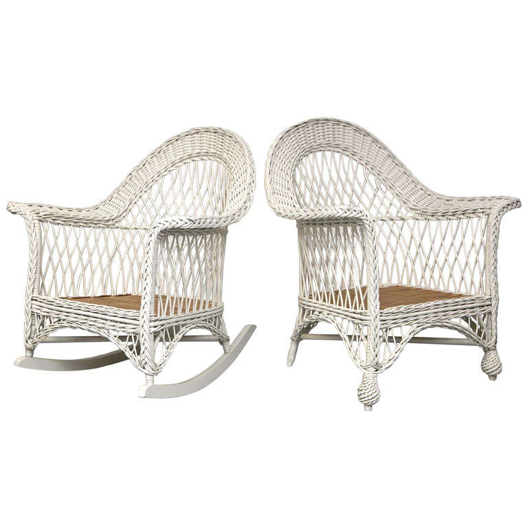 Wicker Car Rocker Antique Bar Harbor Wicker Chair and Rocker at 1stDibs | antique bar ...
