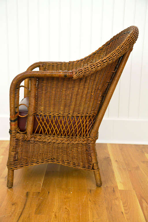 Antique Deco Wicker Chairs - Three available In Excellent Condition In Old Saybrook, CT