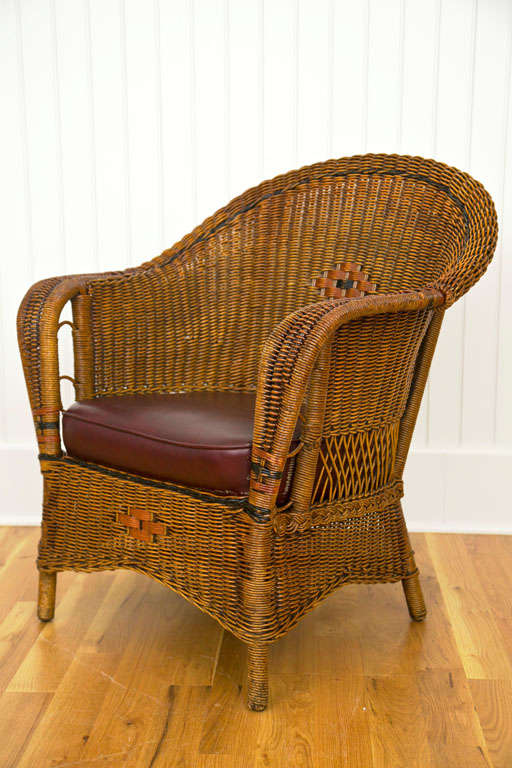 Set of eight Deco wicker chairs with drop in spring seats.  Matching sofa available under separate listing.