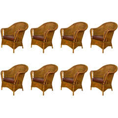 Antique Deco Wicker Chairs - Three available