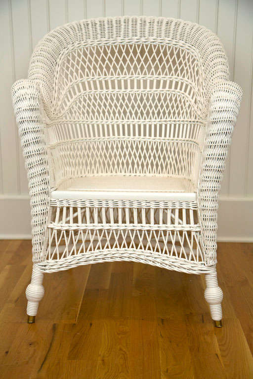 Antique Victorian Wicker Arm Chair 1