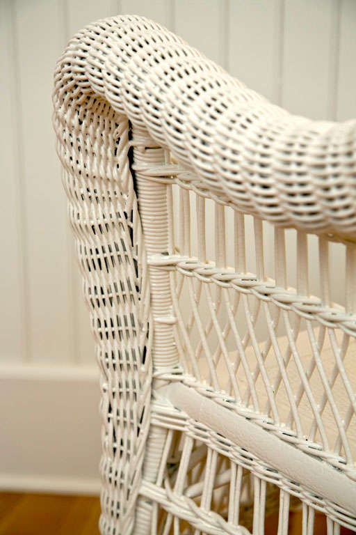 19th Century Antique Victorian Wicker Arm Chair