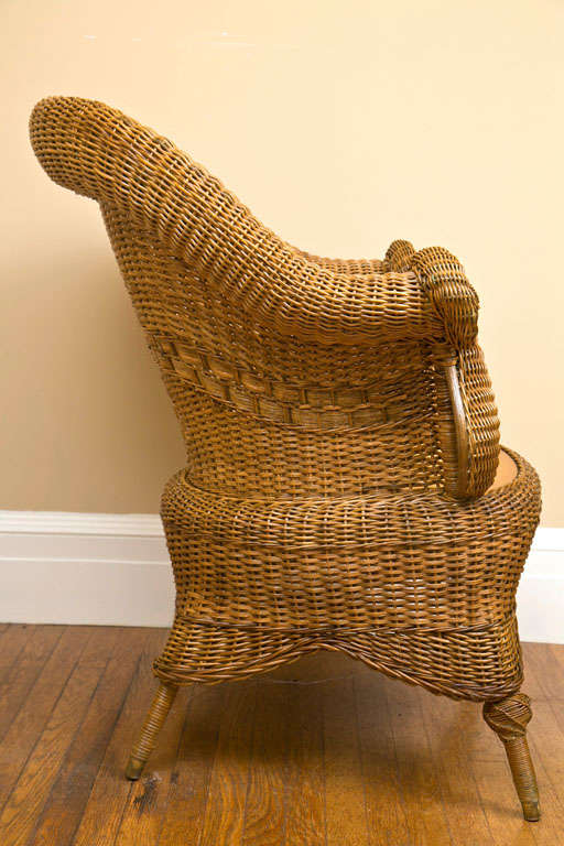 Victorian Wicker Chair In Excellent Condition In Old Saybrook, CT