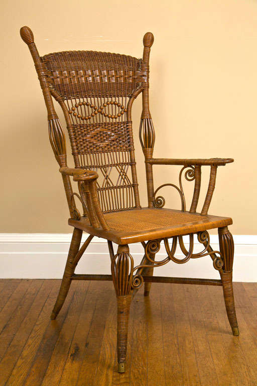 Antique Victorian Wicker Parlor Set In Excellent Condition For Sale In Old Saybrook, CT